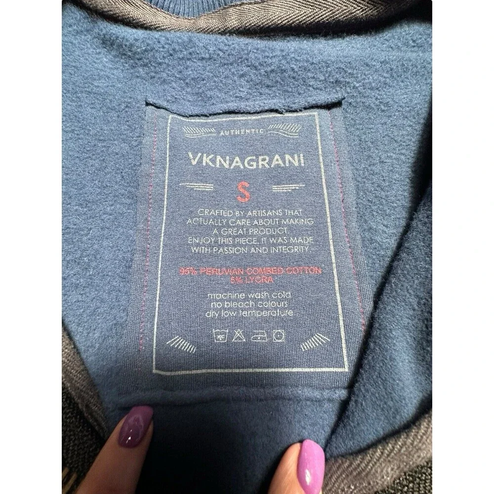 VKNAGRANI Size Small Men’s Blue Full Zip Hoodie Heavyweight‎ Pockets #Z3-5